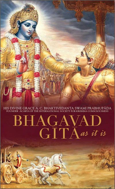 Bhagavad Gita book cover - The Song of God, 700 verses of divine wisdom
